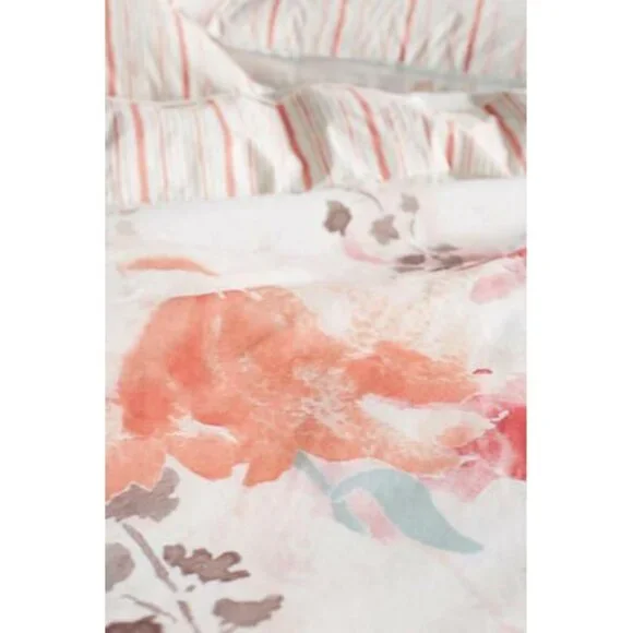 NEW Anthropologie LELIE California King Duvet Cover Floral Watercolor Muted - Picture 4 of 9